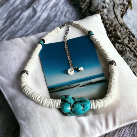 Elodie Turquoise Heishi Bead Necklace